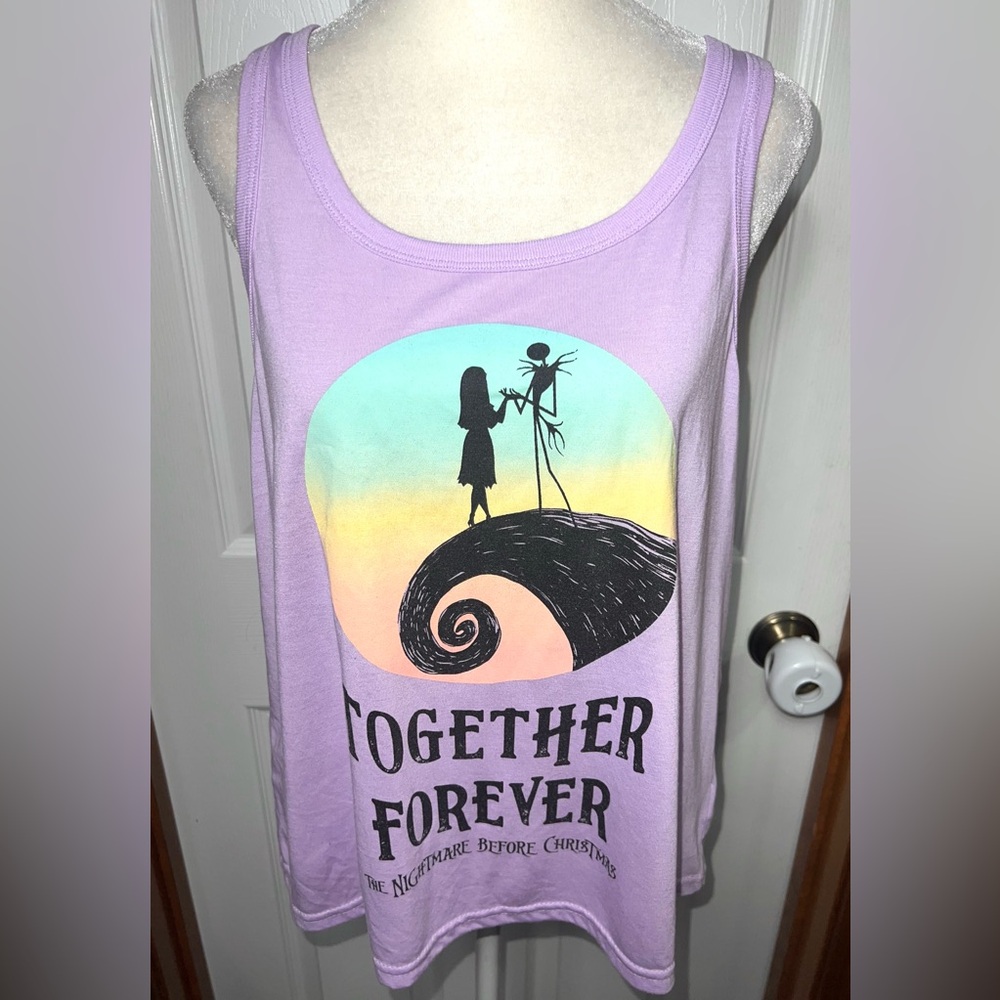 Disney The Nightmare Before Christmas Graphic Tank Top Purple Lightweight L